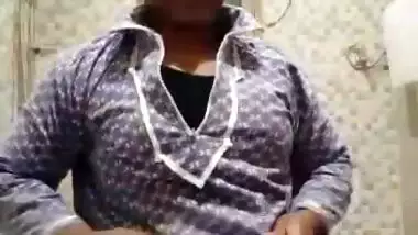 Tamil aunty wearing clothes after bathing