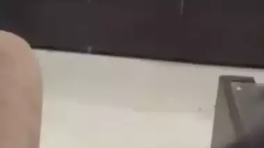 Fucking before mirror in hotel room by horny girlfriend