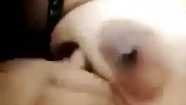 Hot girl playing with sexy boobs