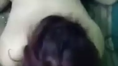 White desi XXX girl have a threesome sex with her husband and his friend MMS