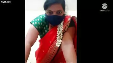 Marathi Divya aunty in Red saree Sexy look