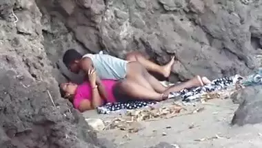 Indian blue film of a young couple enjoying outdoor sex on the beach