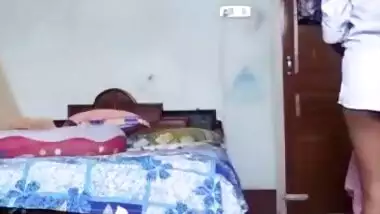Cute girl nude show before going to school