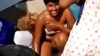 Bathing village girl video