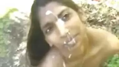 Indian NRI Girl doing HJ and getting Cum on her Face