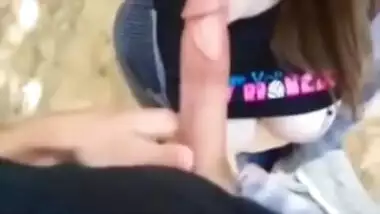 White teen swallows Muslim immigrant Cum Cock Suck Outdoor