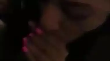 Desi NRI girlfriend engulfing dick of her boyfriend untill cumming