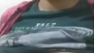 Indian cute girl in glasses showing her boobs