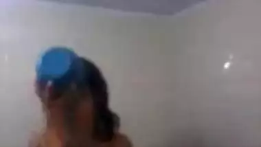 Desi village wife nude bath