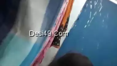Hidden footage of chubby Desi woman with big XXX tits relaxing in bath