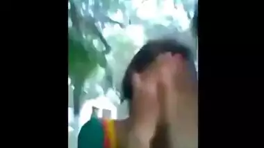 Desi college girl having an outdoor romance
