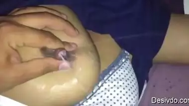 Desi wife milky boobs lactating and squirting by hubby