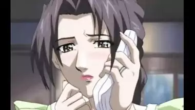 Horny anime milf enjoying a cock and a toy