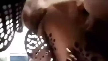 Showing her huge ass inside car with clear hindi talking