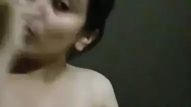 Chubby Punjabi girl drinking liquor topless on cam